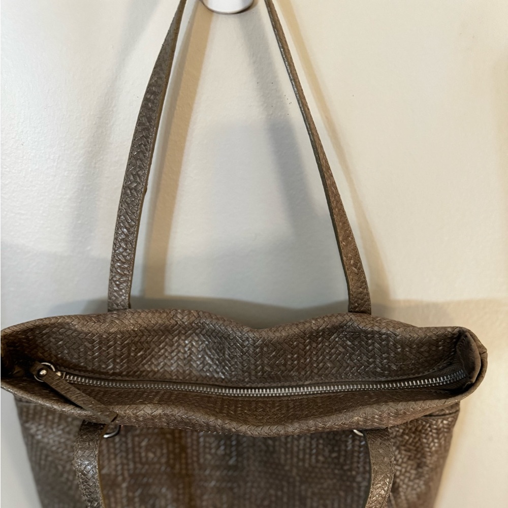 Gianni Chiarini Woven Leather Tote Bag with Zipper - Made in Italy - Picture 8 of 11